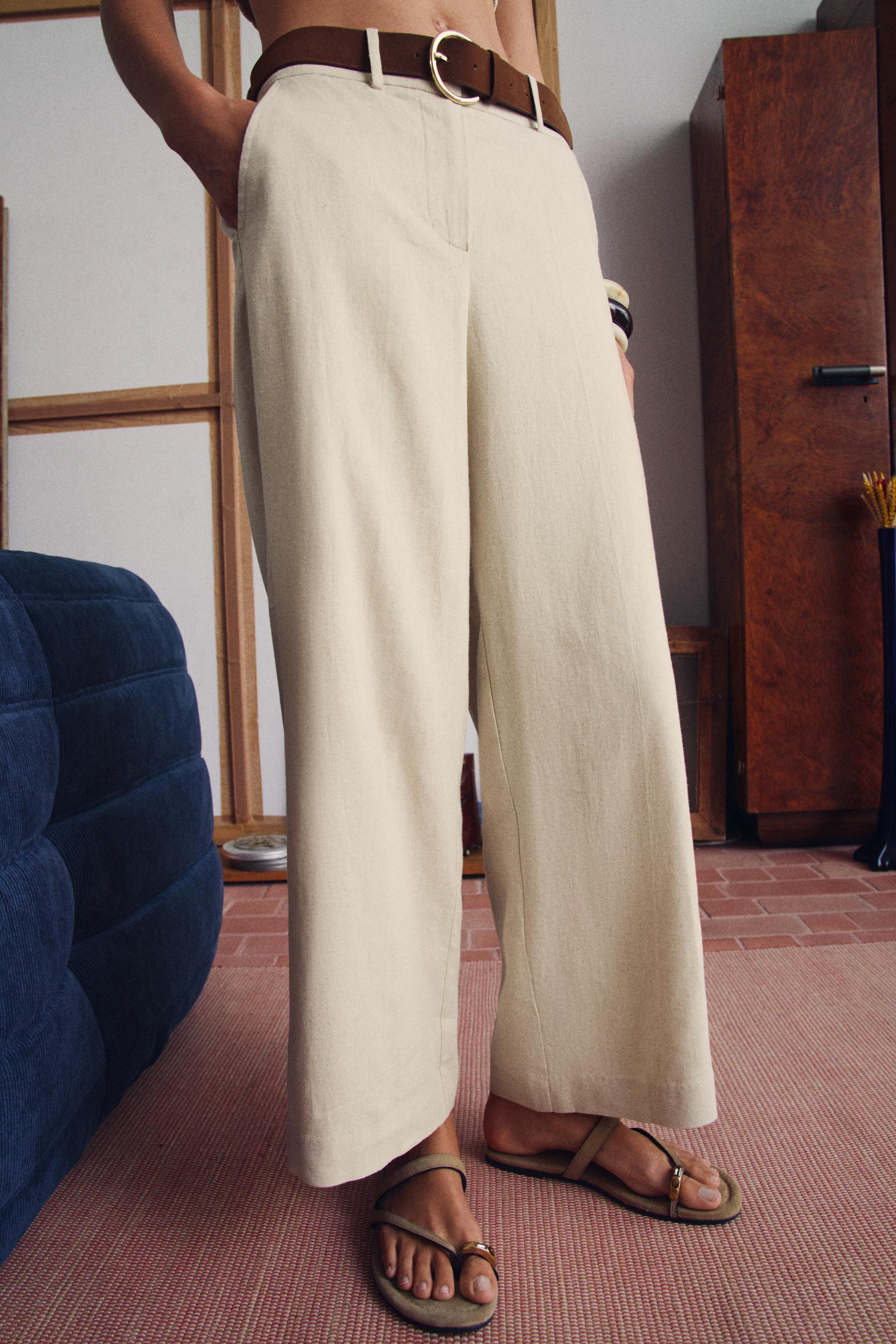 LINEN CULOTTES WITH BELT